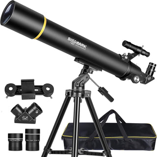 Telescopes for Adults Astronomy, 80Mm Aperture 900Mm Professional Refractor Telescope for Kids & Beginners, Compact and Portable Travel Telescopio with Carrying Bag