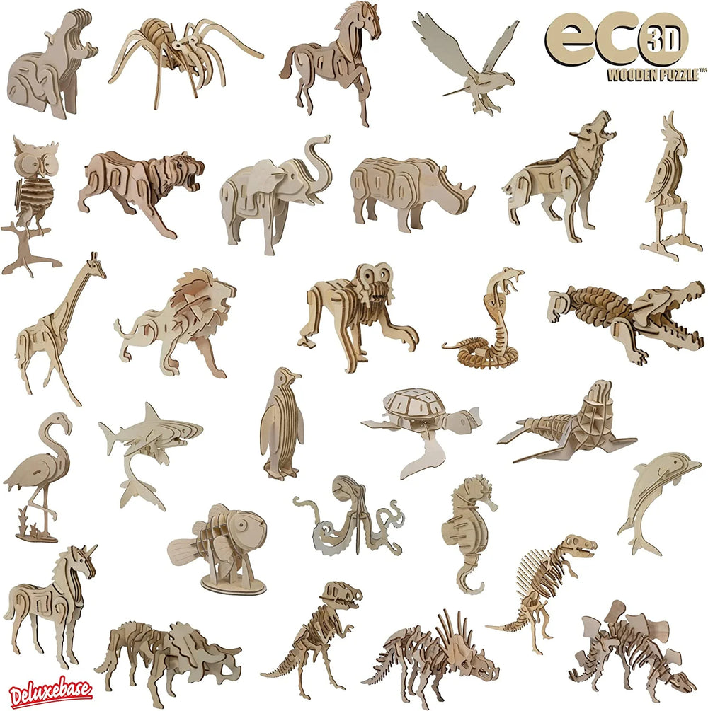 Eco 3D Wooden Eagle Puzzle by  – DIY Safari Animal Toy, Sustainable Wood Craft Kit