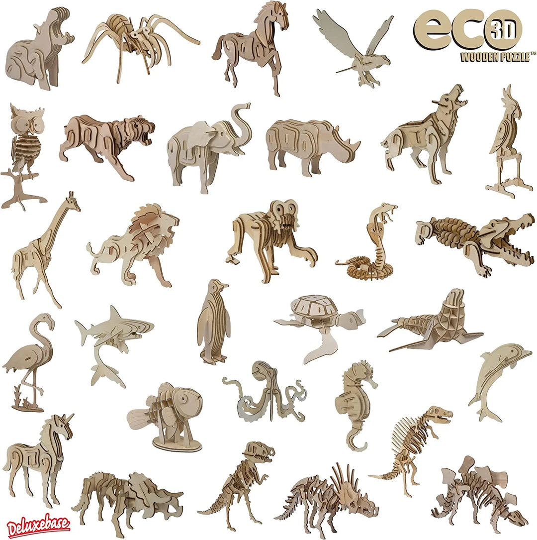 Eco 3D Wooden Eagle Puzzle by  – DIY Safari Animal Toy, Sustainable Wood Craft Kit