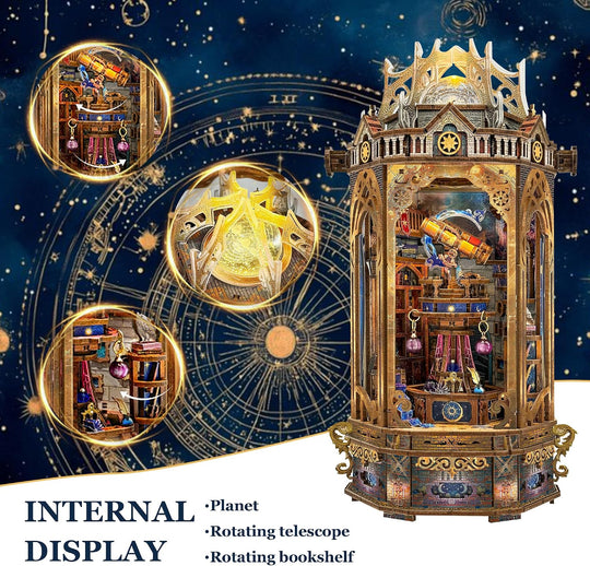 3D Wooden Puzzles for Adults Mechanical Rotation Model Kit DIY Stress-Relief Toy Building Kits for Teens, DIY Crafts/Hobbies/Gifts for Men/Woman - the Lantern of Gaiaxy