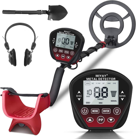 Professional Metal Detector for Adults, Gold Metal Detectors Lightweight with LCD Display, Pinpoint &amp; Disc &amp; Notch &amp; All Metal 5 Modes, Battery Included